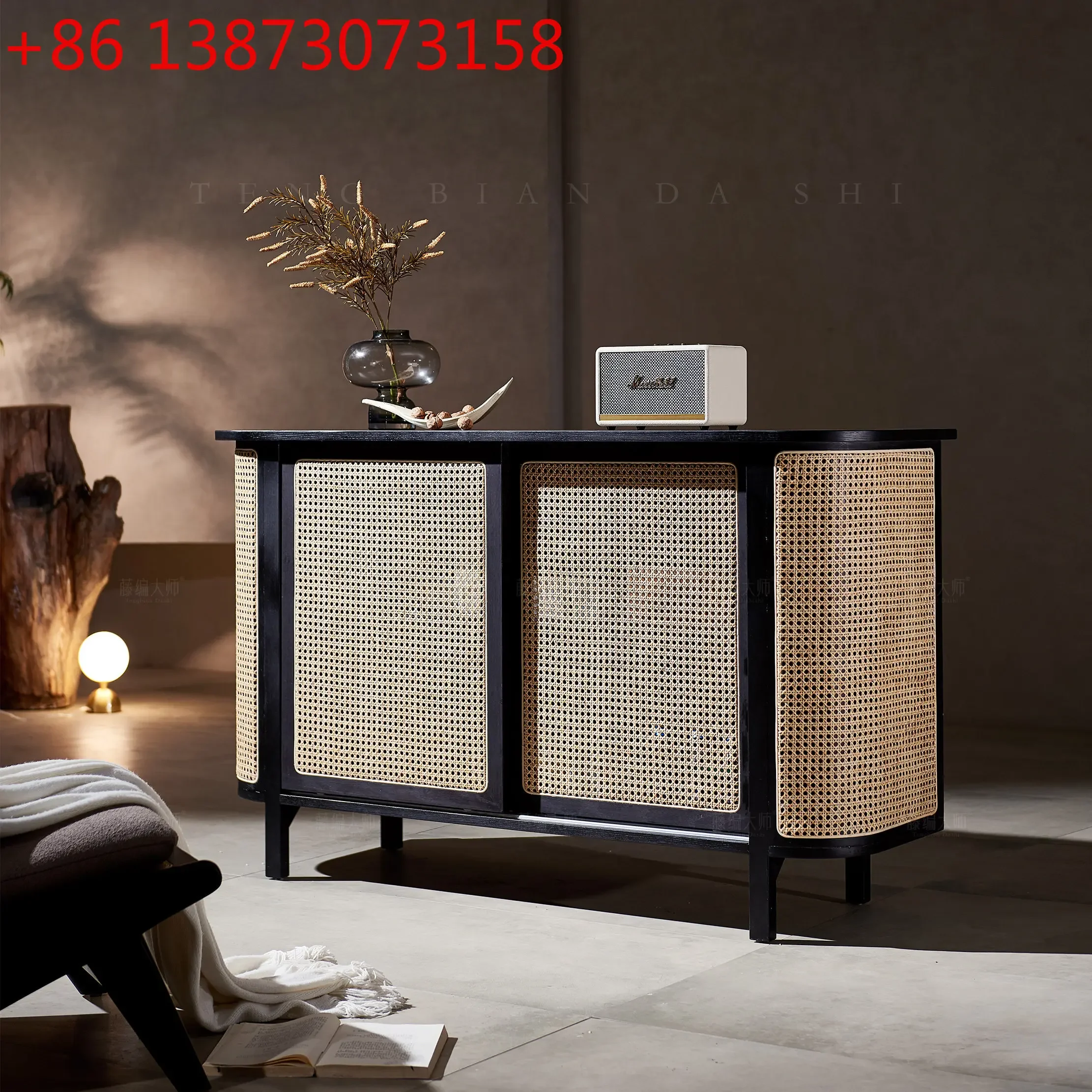 Nordic solid wood sliding door storage modern simple rattan dining side storage entrance cabinet
Nordic solid wood sliding door storage modern simple rattan dining side storage entrance cabinet