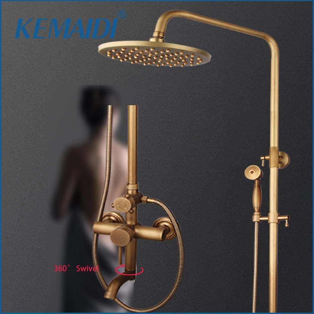 KEMAIDI Antique Brass Bathroom Shower Faucet Set Solid Brass Hand Shower Sprayer Wall Mount Shower Set Swivel Bathtub Mixer Tap
KEMAIDI Antique Brass Bathroom Shower Faucet Set Solid Brass Hand Shower Sprayer Wall Mount Shower Set Swivel Bathtub Mixer Tap