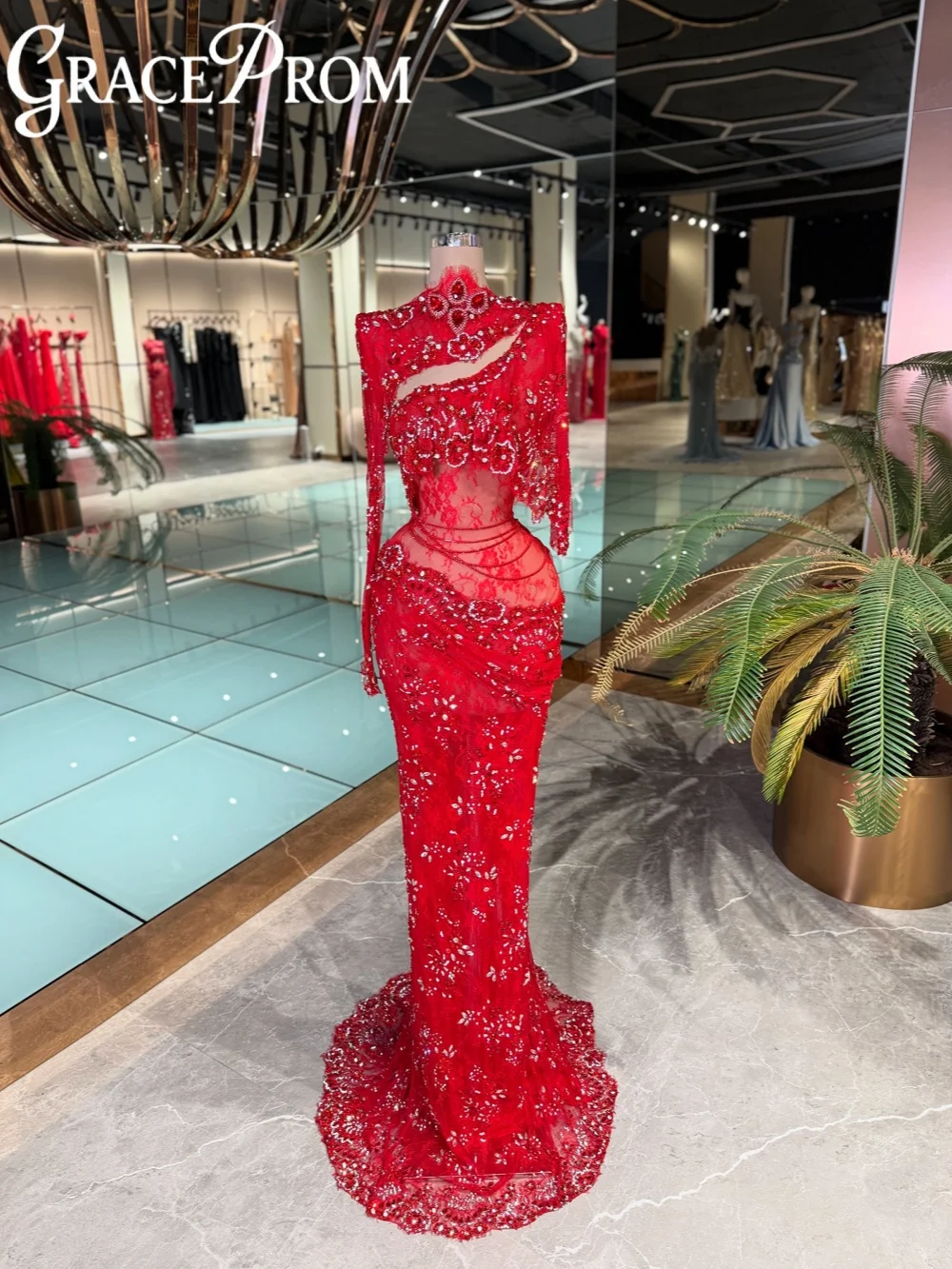 Charming Shinny Crystal Evening Dress Chic Luxurious Lace Mermaid Wedding Party Gown New Customized Floor-length Banquet Gowns
Charming Shinny Crystal Evening Dress Chic Luxurious Lace Mermaid Wedding Party Gown New Customized Floor-length Banquet Gowns