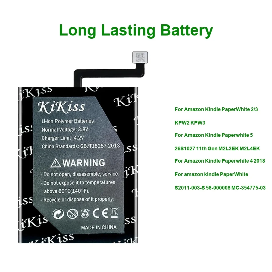 ST22 ST32 58-000426 MC-354775-05 58-000049 Battery For Amazon Kindle Paperwhite 26s1027 58-000008 S2011-003-s 2 3 4 5 2018
ST22 ST32 58-000426 MC-354775-05 58-000049 Battery For Amazon Kindle Paperwhite 26s1027 58-000008 S2011-003-s 2 3 4 5 2018