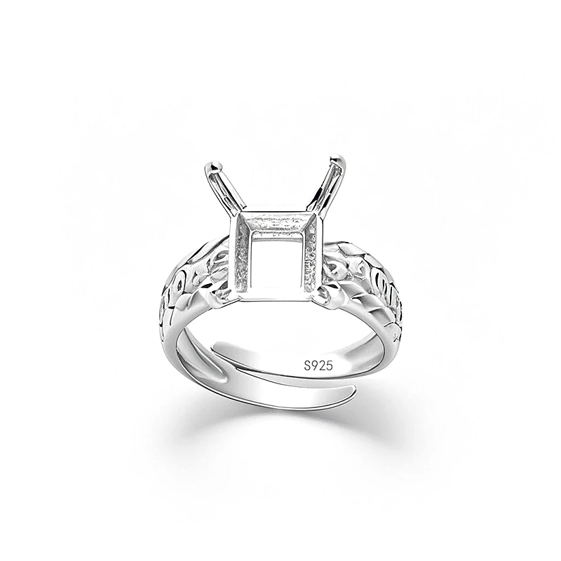 925 Sterling Silver Engagement Wedding Ring 8x10mm Princess Cabochon Semi Mount Ring Cool Handsome
925 Sterling Silver Engagement Wedding Ring 8x10mm Princess Cabochon Semi Mount Ring Cool Handsome