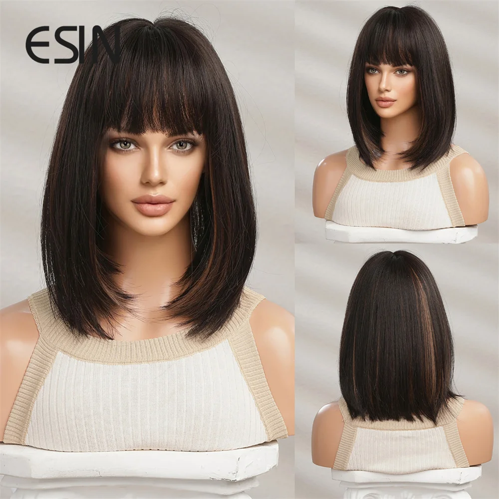 ESIN Synthetic Medium Long Straight Bob Black Hair Mixed Brown Wigs for Women Heat Resistant Daily Natural
ESIN Synthetic Medium Long Straight Bob Black Hair Mixed Brown Wigs for Women Heat Resistant Daily Natural