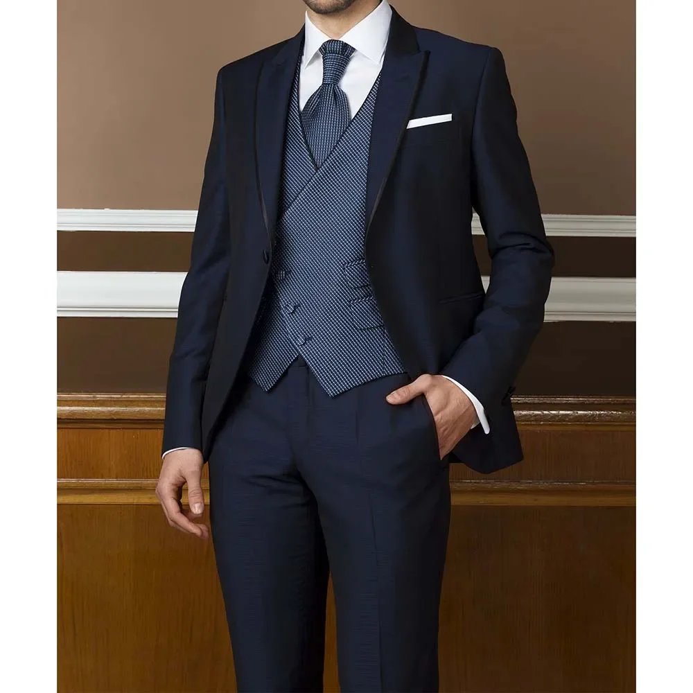 Fashion Peak Lapel Single Breasted Suits for Men Formal Business Casual Outfits Groom Wedding Tuxedo Male Suit Slim 3 Piece Set
Fashion Peak Lapel Single Breasted Suits for Men Formal Business Casual Outfits Groom Wedding Tuxedo Male Suit Slim 3 Piece Set