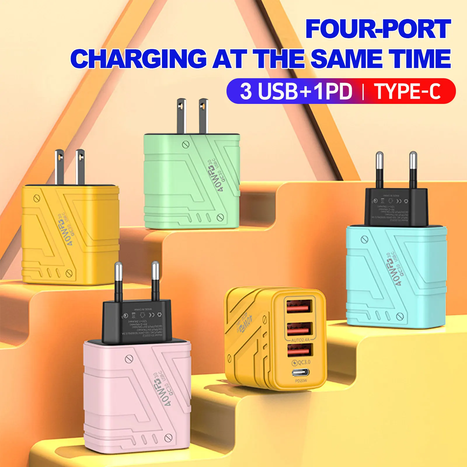 Fast Charger 4-Port Type C Charger Fast Charging Blocks USB C Wall Fast Charger Block Charger Brick For Huawei Xiaomi Tablets
Fast Charger 4-Port Type C Charger Fast Charging Blocks USB C Wall Fast Charger Block Charger Brick For Huawei Xiaomi Tablets