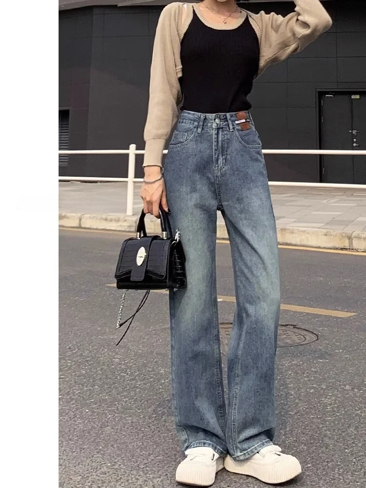 High Waist Wide Leg Skinny Jeans Women's Small Size Summer New Loose Floor-Length Straight Leg Pants Vintage Style Cotton Blend
High Waist Wide Leg Skinny Jeans Women's Small Size Summer New Loose Floor-Length Straight Leg Pants Vintage Style Cotton Blend
