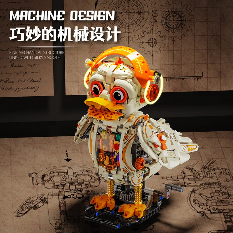 Creative Mechanical Duck Building Blocks Toy LED MOC Cute Animal Ducks Model DIY Assembly Bricks Decor Toys for Kids Boys Gifts
Creative Mechanical Duck Building Blocks Toy LED MOC Cute Animal Ducks Model DIY Assembly Bricks Decor Toys for Kids Boys Gifts