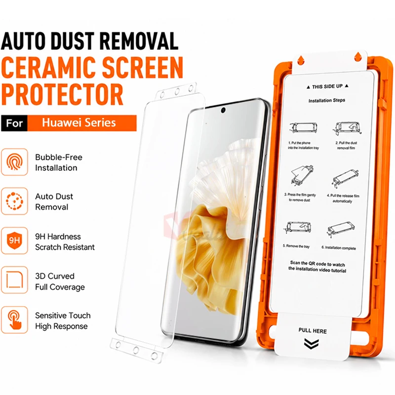 Dust Free Easy Installation Screen Protector For Huawei P60 Pro Art Pura 70 80 Ultra P50 P30 P40 Pro+ Ceramic Film +Frame Tool
Dust Free Easy Installation Screen Protector For Huawei P60 Pro Art Pura 70 80 Ultra P50 P30 P40 Pro+ Ceramic Film +Frame Tool