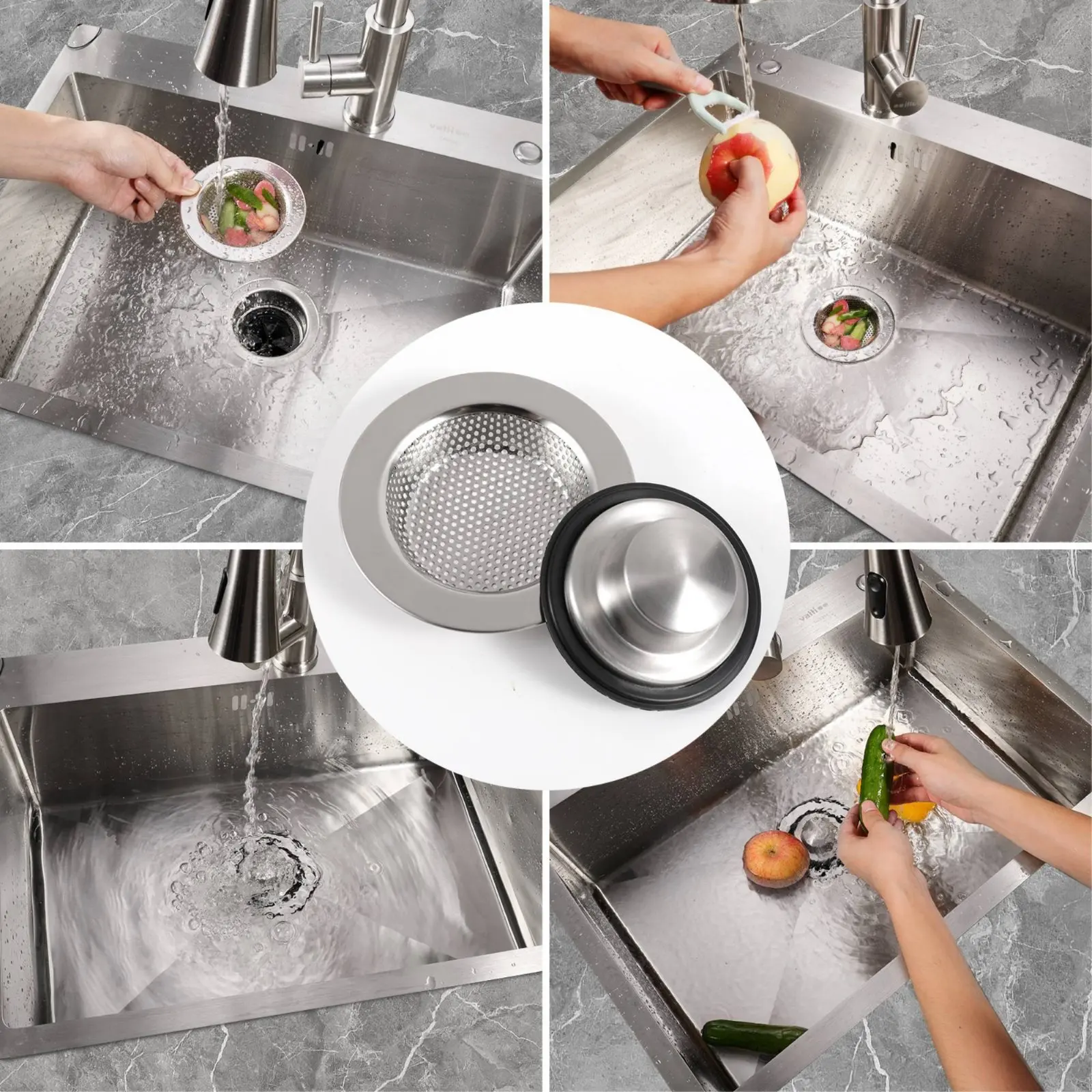 Stainless Steel Sink Basket Fast Drainage Sink Strainer Basket Corrosion-Resistant Odor Blocking for Dishwashing
Stainless Steel Sink Basket Fast Drainage Sink Strainer Basket Corrosion-Resistant Odor Blocking for Dishwashing