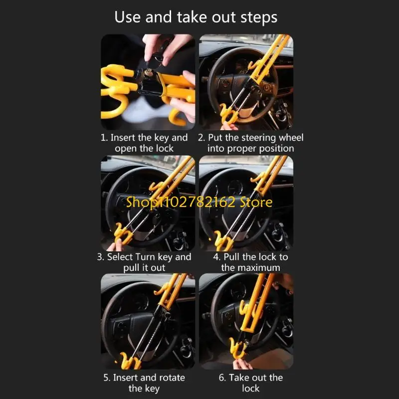 547B Retractable Clamp Steering Wheel Lock Vehicle Anti-Theft Lock Heavy Duty Secure Device for Car SUVCaravan Yellow/Red
547B Retractable Clamp Steering Wheel Lock Vehicle Anti-Theft Lock Heavy Duty Secure Device for Car SUVCaravan Yellow/Red