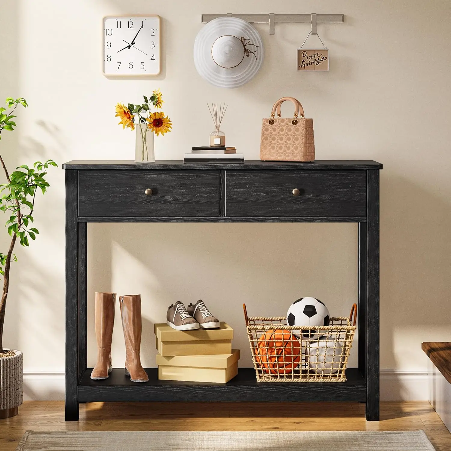 Console Table With 2 Drawers, 2-Tier Wood Entryway Table With Storage Shelves, 39"" W Wood Accent Sofa Table For Front Hall,
Console Table With 2 Drawers, 2-Tier Wood Entryway Table With Storage Shelves, 39"" W Wood Accent Sofa Table For Front Hall,