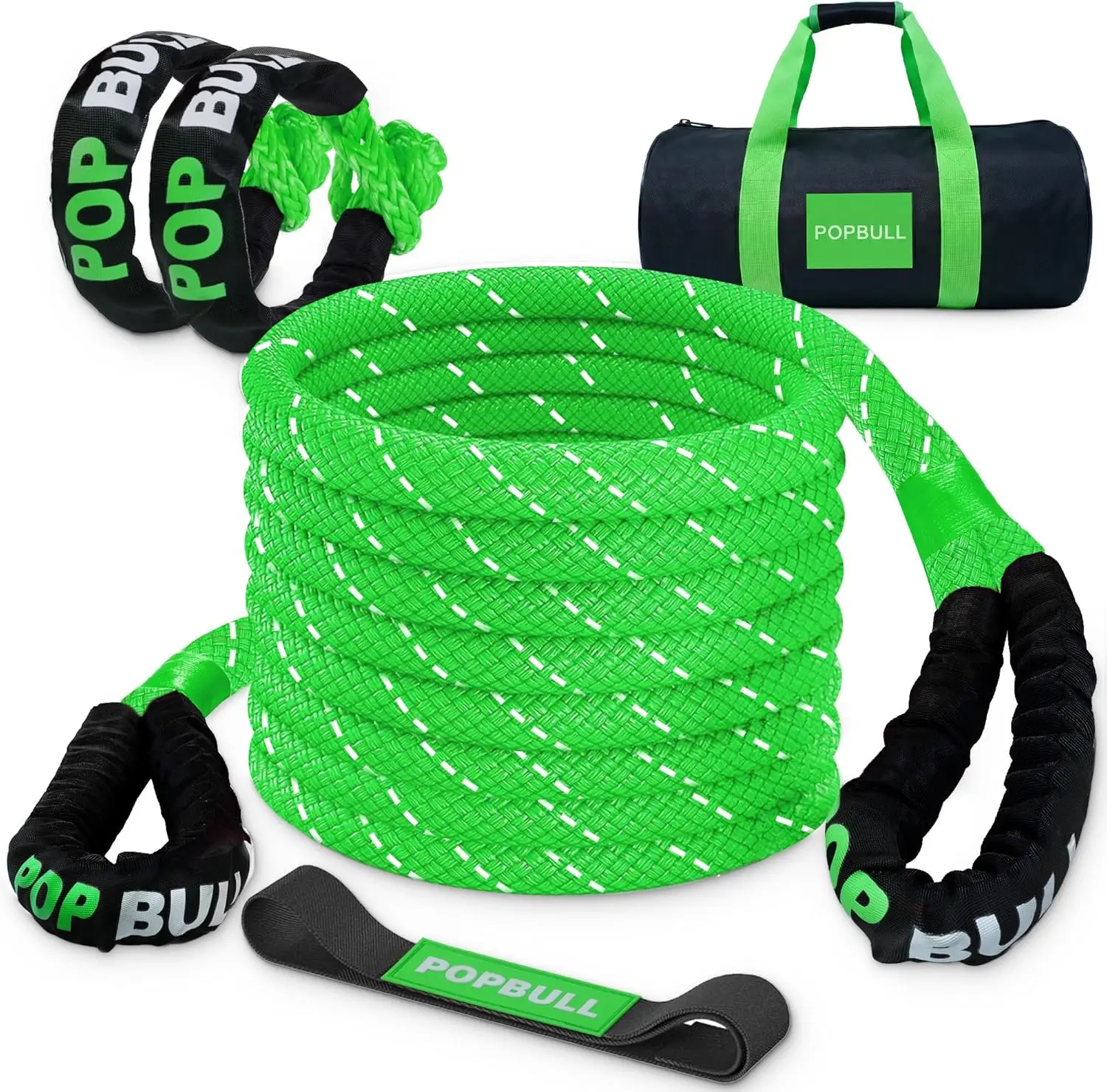 Kinetic Recovery Rope 1in x 30ft 48,500lbs Snatch Strap for Offroad Vehicle Towing with 2 Soft Shackles
Kinetic Recovery Rope 1in x 30ft 48,500lbs Snatch Strap for Offroad Vehicle Towing with 2 Soft Shackles