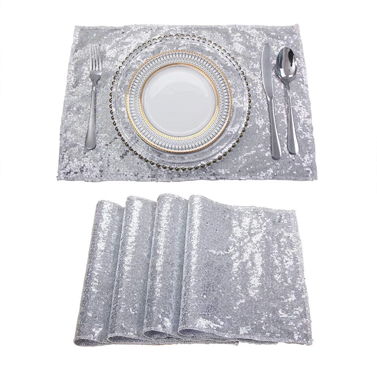 CX 5PCS sequin embroidery solid color placemat European polyester placemat Hotel restaurant Western placemat
CX 5PCS sequin embroidery solid color placemat European polyester placemat Hotel restaurant Western placemat