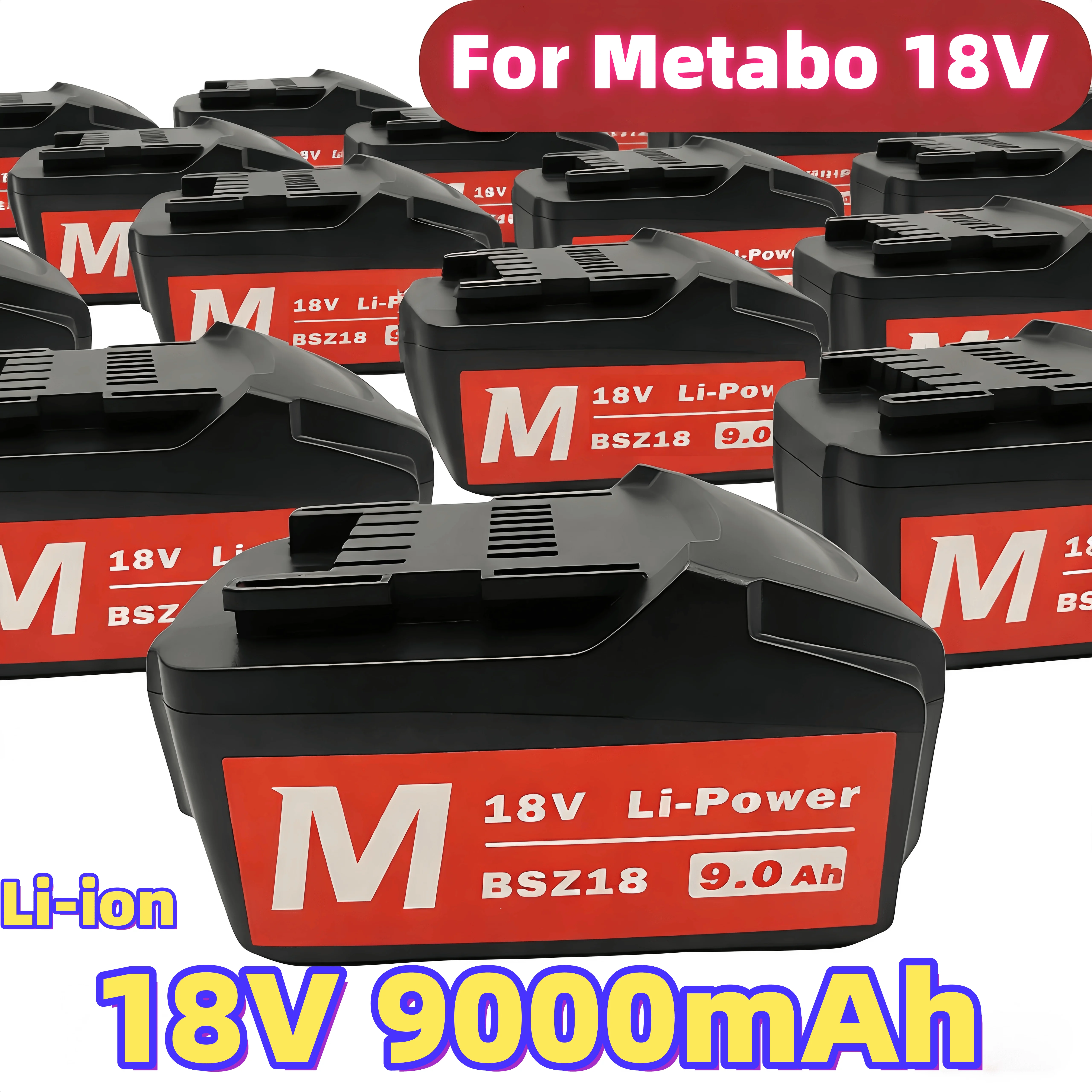 Suitable for Metabo 18V 9000mAh power tool battery replacement, drill bit, suitable for Metapo 18V battery Asc30-36 Asc55
Suitable for Metabo 18V 9000mAh power tool battery replacement, drill bit, suitable for Metapo 18V battery Asc30-36 Asc55
