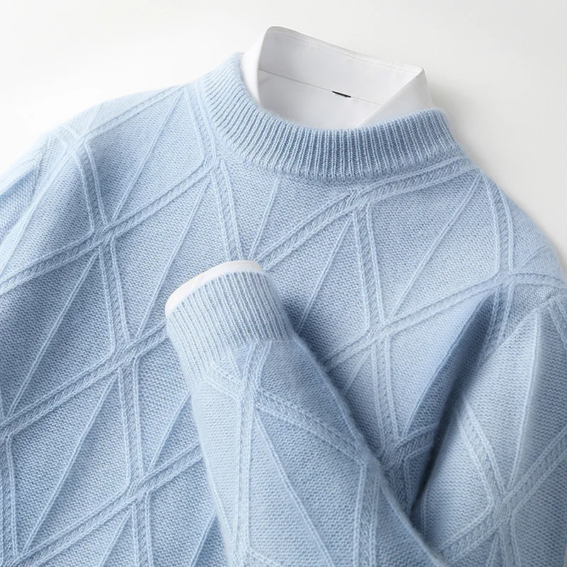 Осень-зима, новый шерстяной свитер, мужской утепленный жаккардовый свитер с круглым вырезом и пятью иглами, свободный повседневный однотонный вязаный свитер Shi
Осень-зима, новый шерстяной свитер, мужской утепленный жаккардовый свитер с круглым вырезом и пятью иглами, свободный повседневный однотонный вязаный свитер Shi