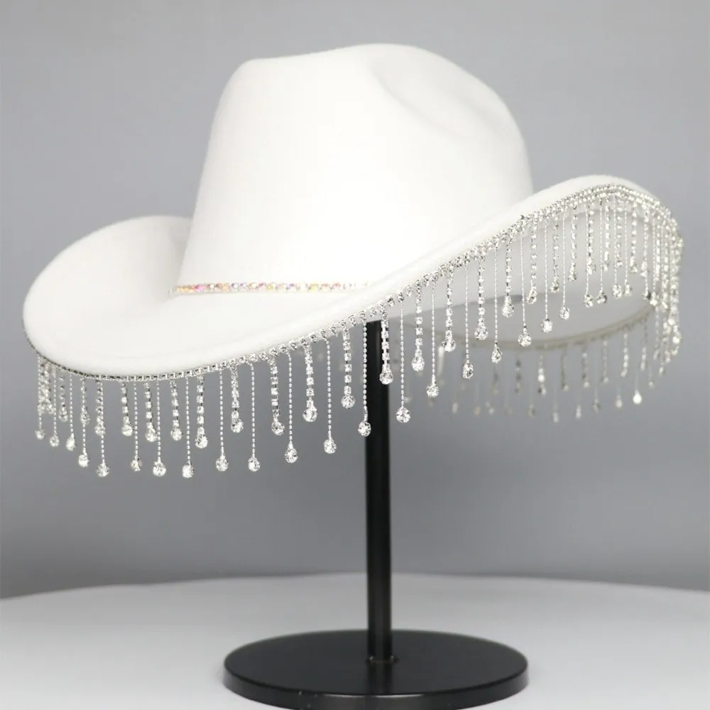 Fashion Large Size Western Cowboy Hat Jazz Performance Versatile Water Diamond Tassel Hat French Style Hat Men
Fashion Large Size Western Cowboy Hat Jazz Performance Versatile Water Diamond Tassel Hat French Style Hat Men