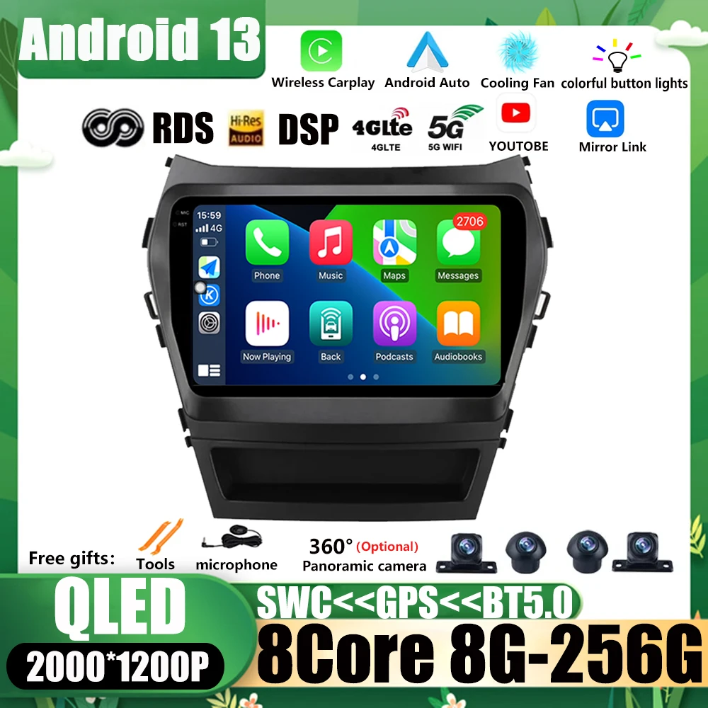 9 Inch Android 13 For Hyundai Santa Fe 3 IX45 2013 -2016 wireless Carplay Car Radio Multimedia DSP Video Player Android auto
9 Inch Android 13 For Hyundai Santa Fe 3 IX45 2013 -2016 wireless Carplay Car Radio Multimedia DSP Video Player Android auto