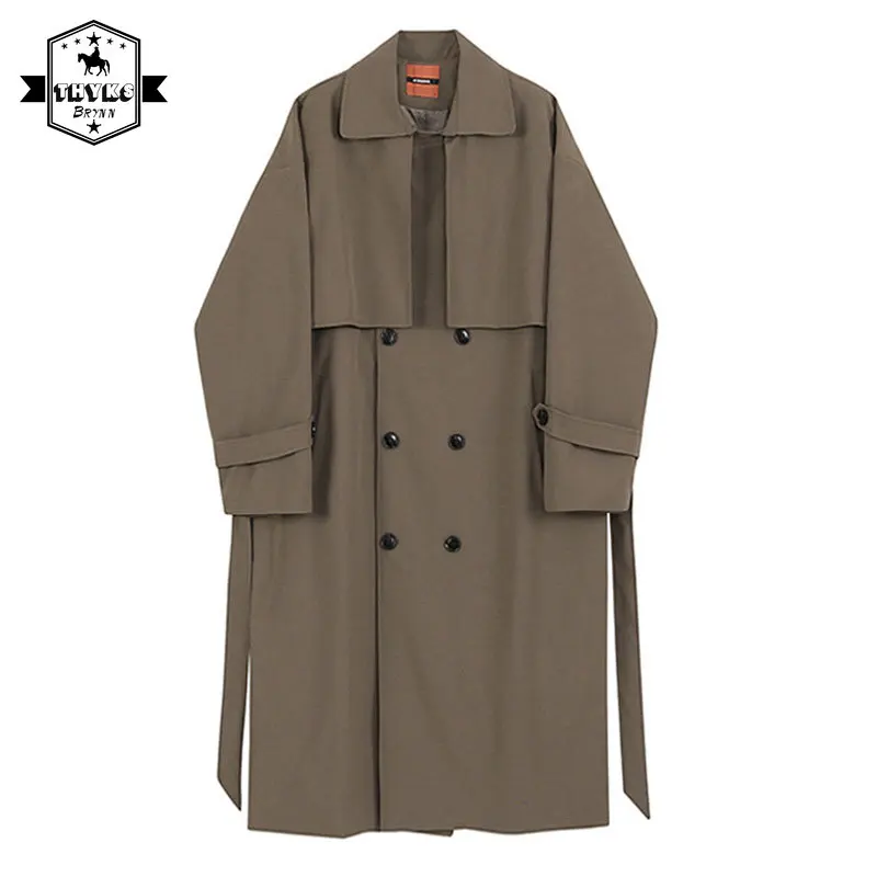 New Korean Trend Windbreaker Mens Street Wear Loose Casual Fashion Mid Long Coat Male Solid Color Trench Coat with Belt Spring
New Korean Trend Windbreaker Mens Street Wear Loose Casual Fashion Mid Long Coat Male Solid Color Trench Coat with Belt Spring