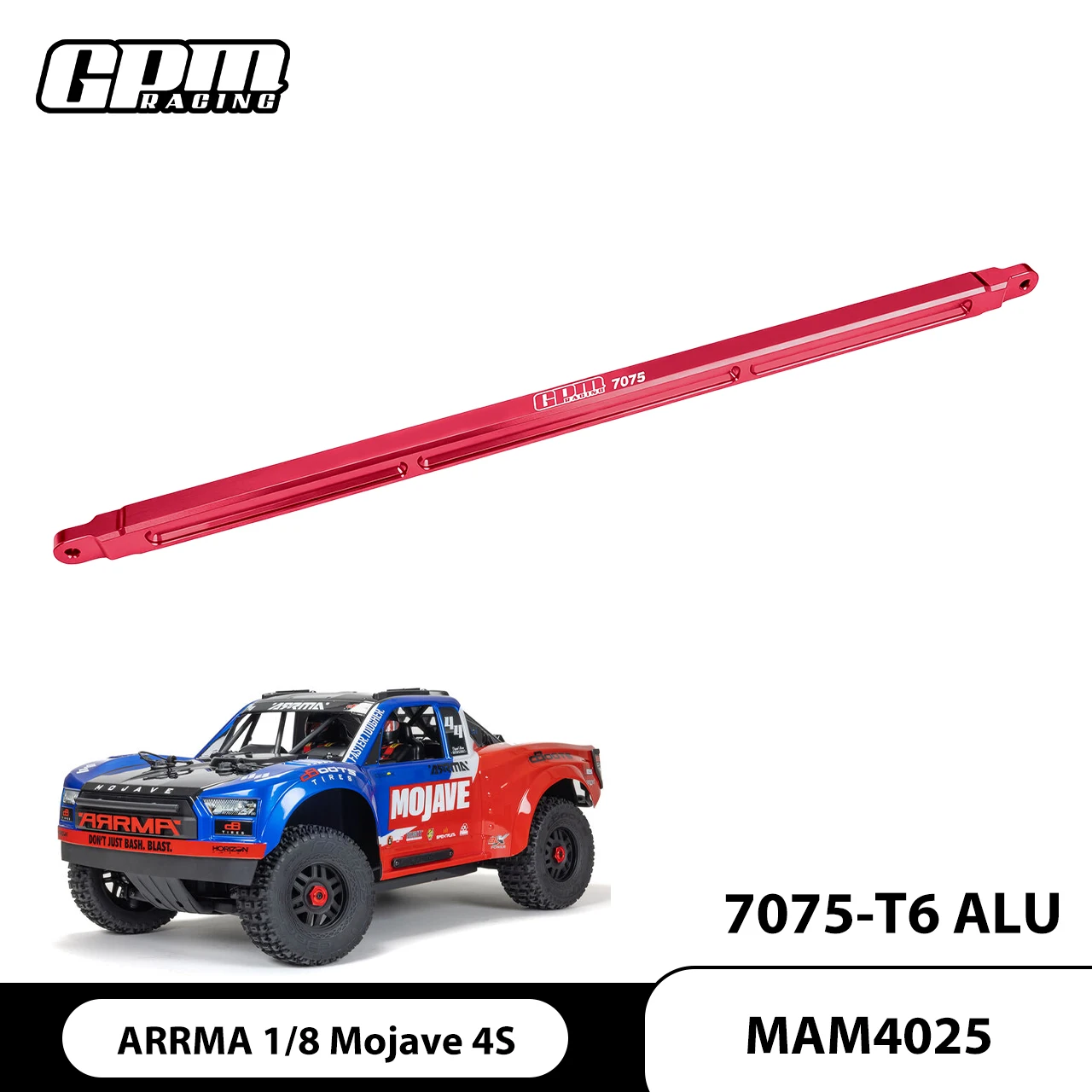 GPM Aluminum 7075 Center Brace Bar For ARRMA 1/8 Mojave 4X4 4S
GPM Aluminum 7075 Center Brace Bar For ARRMA 1/8 Mojave 4X4 4S