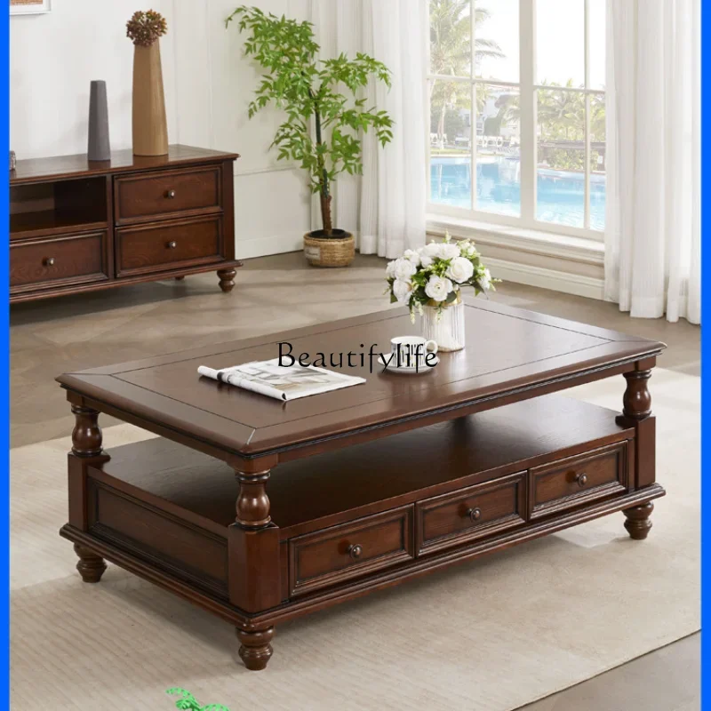 American-Style Small Apartment Retro Solid Wood Coffee Table Home Multi-Functional Locker Tea Table
American-Style Small Apartment Retro Solid Wood Coffee Table Home Multi-Functional Locker Tea Table