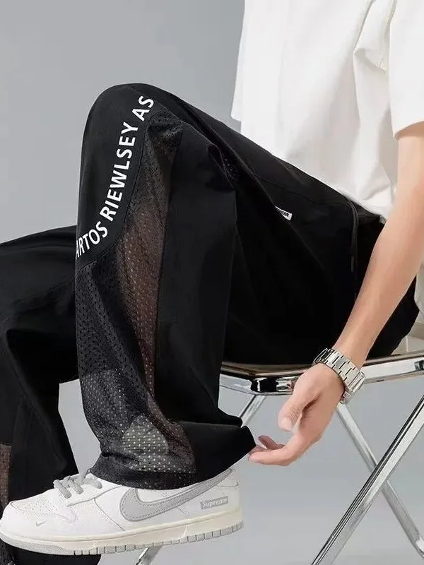 Quick Dry Loose Fit Thin Mesh plus Size Men's Summer Casual Pants Breathable Comfortable Polyester Fiber Straight Leg Trousers
Quick Dry Loose Fit Thin Mesh plus Size Men's Summer Casual Pants Breathable Comfortable Polyester Fiber Straight Leg Trousers