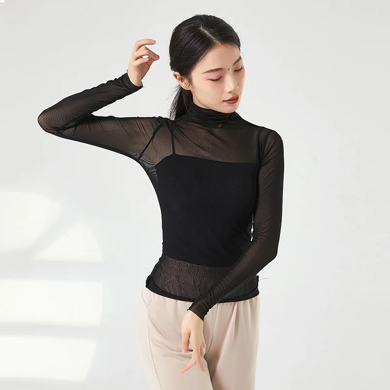 Women Gauze Mesh Dance Top High Piled Collar Sheer Shirt See Through Tulle Blouse Long Sleeve Classical Training Outfits clothes
Women Gauze Mesh Dance Top High Piled Collar Sheer Shirt See Through Tulle Blouse Long Sleeve Classical Training Outfits clothes