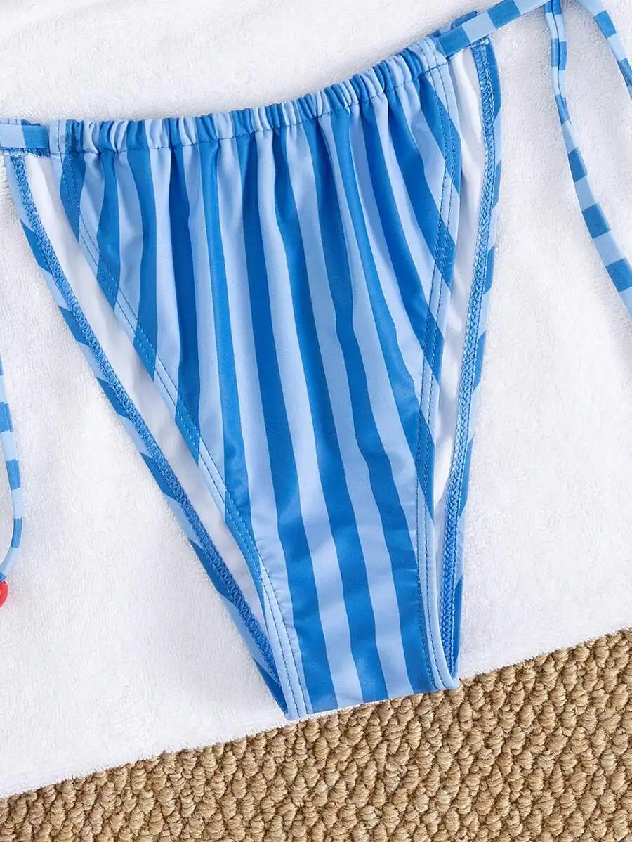 Striped Halter Backless Bikini Set Women Summer Beach Swimwear
Striped Halter Backless Bikini Set Women Summer Beach Swimwear