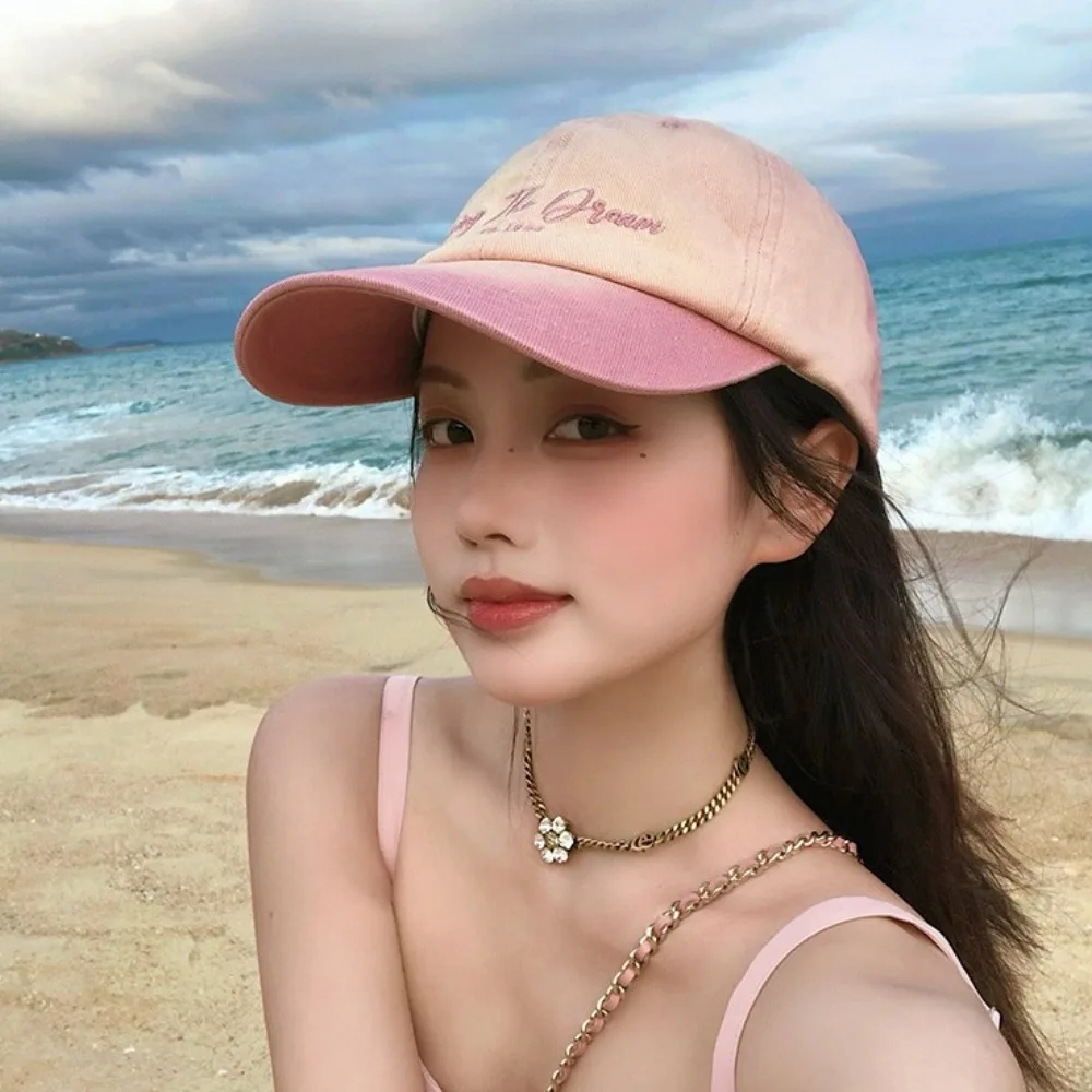 Sweet Letter Embroidery Sunscreen Hat American Retro Gradient Color Peaked Cap Big Size Hip Hop Baseball Cap Women Girls
Sweet Letter Embroidery Sunscreen Hat American Retro Gradient Color Peaked Cap Big Size Hip Hop Baseball Cap Women Girls