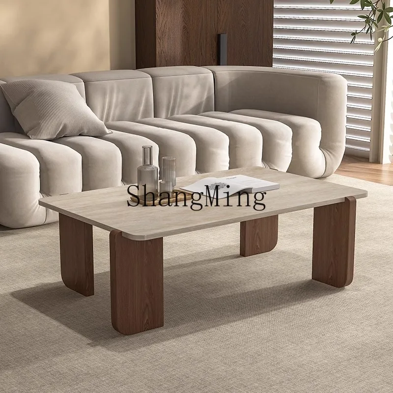 HJ wabi-sandy travertine coffee table minimalist solid wood living room household rectangular tea table B & B coffee table
HJ wabi-sandy travertine coffee table minimalist solid wood living room household rectangular tea table B & B coffee table