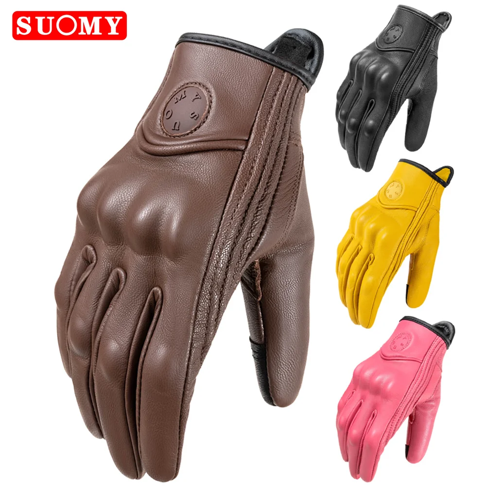 Suomy Vinatge Goatskin Motorcycle Gloves Summer Men Women Retro Leather Motorbike Motocross Glove Lady Motorcyclist Guantes
Suomy Vinatge Goatskin Motorcycle Gloves Summer Men Women Retro Leather Motorbike Motocross Glove Lady Motorcyclist Guantes