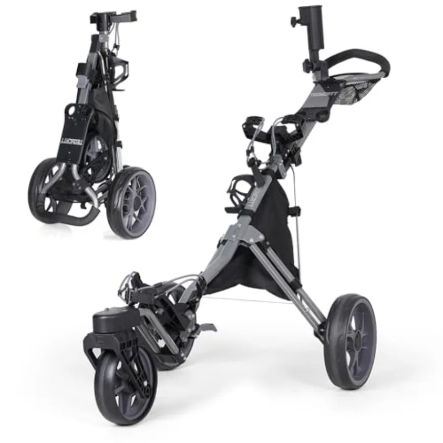 Легкая складная тележка для гольфа 360 Golf Pull Cart с 3 колесами, поворотным механизмом, ножным тормозом, сумкой-холодильником, держателем для напитков и зонта
Легкая складная тележка для гольфа 360 Golf Pull Cart с 3 колесами, поворотным механизмом, ножным тормозом, сумкой-холодильником, держателем для напитков и зонта