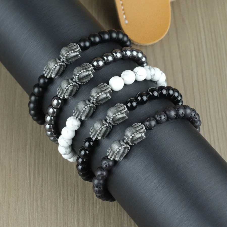 Vintage Two Palms Beaded Bracelet Men Apparel Accessories Natural Howlite Obsidian Hematite Stone Braslet Leisure Homme Jewelry
Vintage Two Palms Beaded Bracelet Men Apparel Accessories Natural Howlite Obsidian Hematite Stone Braslet Leisure Homme Jewelry