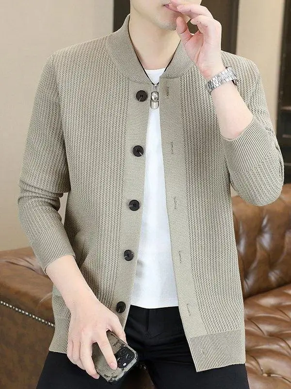 Men's Stand Collar Knitted Cardigan Casual Versatile Long Sleeve Sweater Spring Autumn Fashionable Polyester Fiber Clothing
Men's Stand Collar Knitted Cardigan Casual Versatile Long Sleeve Sweater Spring Autumn Fashionable Polyester Fiber Clothing