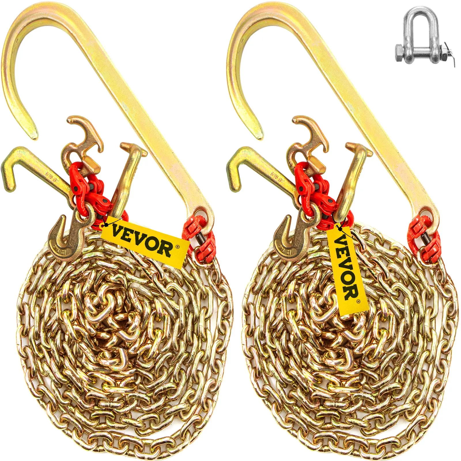 J Hook Chain, 5/16 In X 10 Ft Bridle Tow Chain, G80 Bridle Transport Chain, Alloy Steel Chain With 2 G70 J Hooks, 9260 Lbs
J Hook Chain, 5/16 In X 10 Ft Bridle Tow Chain, G80 Bridle Transport Chain, Alloy Steel Chain With 2 G70 J Hooks, 9260 Lbs