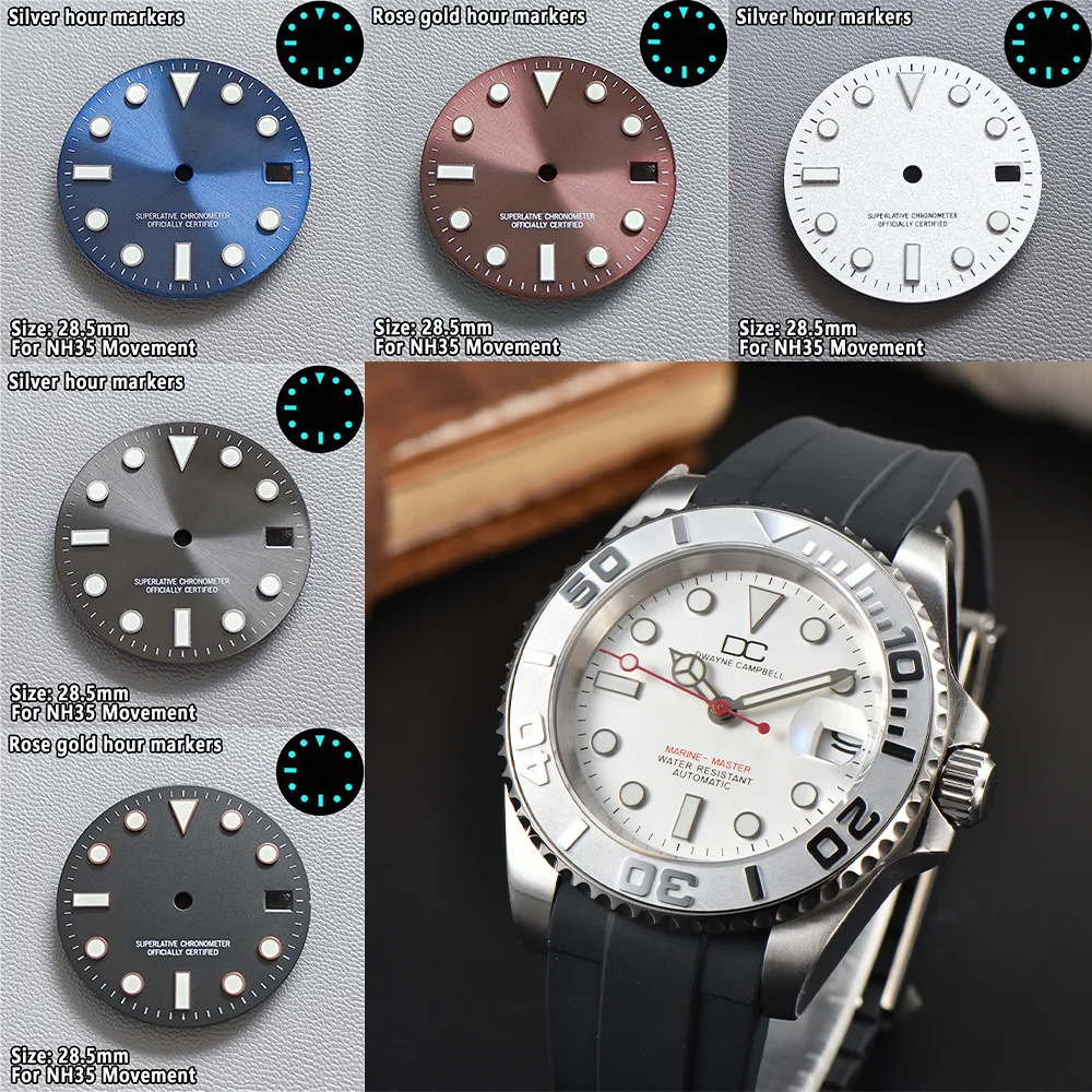 NH35 Watch Dial Fit For Yacht-Master NH35 Dial 28.5mm BGW9 Blue Luminous For NH35 Movement Watch Modification Accessories Parts
NH35 Watch Dial Fit For Yacht-Master NH35 Dial 28.5mm BGW9 Blue Luminous For NH35 Movement Watch Modification Accessories Parts