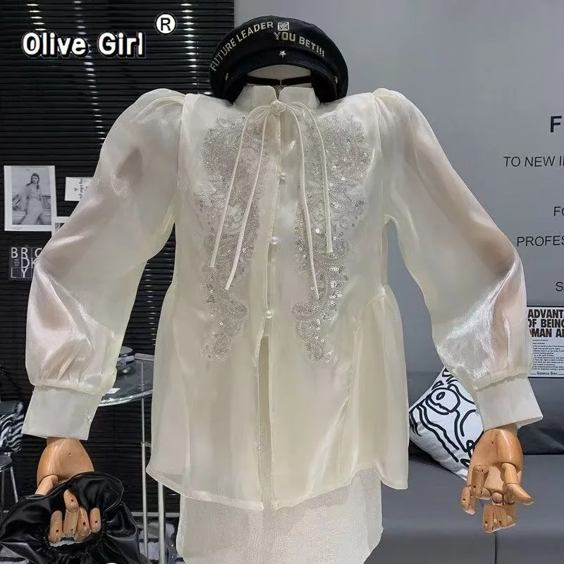 Французская блузка Olivegirl с вышивкой и пайетками, женская рубашка, топ на пуговицах, весна-осень, нишевая модель, супер-стильный топ
Французская блузка Olivegirl с вышивкой и пайетками, женская рубашка, топ на пуговицах, весна-осень, нишевая модель, супер-стильный топ
