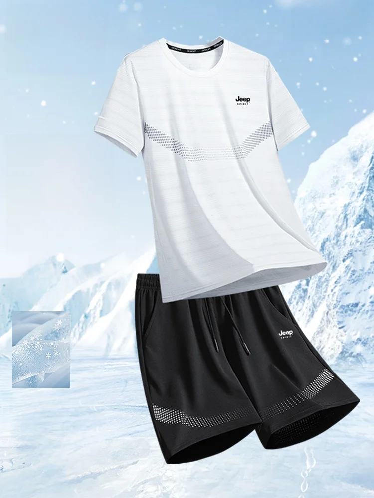 Спортивный комплект из ледяного шелка, мужская летняя повседневная футболка Fitn ort Sve, летняя одежда для бега Qui Dry orts
Спортивный комплект из ледяного шелка, мужская летняя повседневная футболка Fitn ort Sve, летняя одежда для бега Qui Dry orts