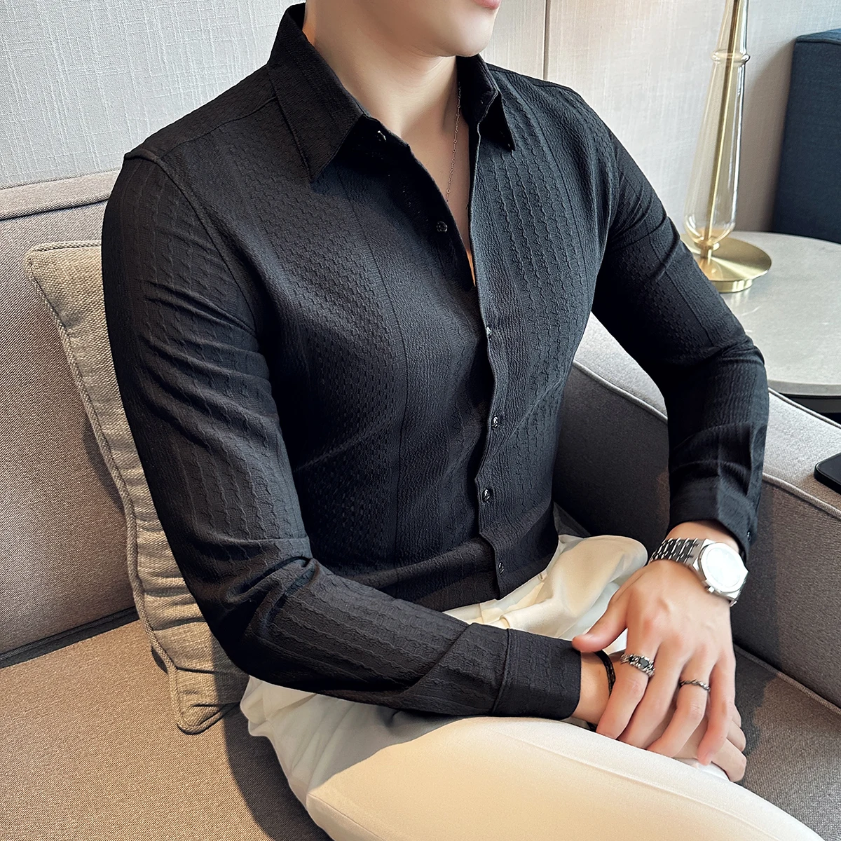 2024 Long Sleeve Shirts Men Turn Down Collar Shirt Vintage Male Korean Comfortable Blouse Slim Fit Tops Casual Clothing E80
2024 Long Sleeve Shirts Men Turn Down Collar Shirt Vintage Male Korean Comfortable Blouse Slim Fit Tops Casual Clothing E80