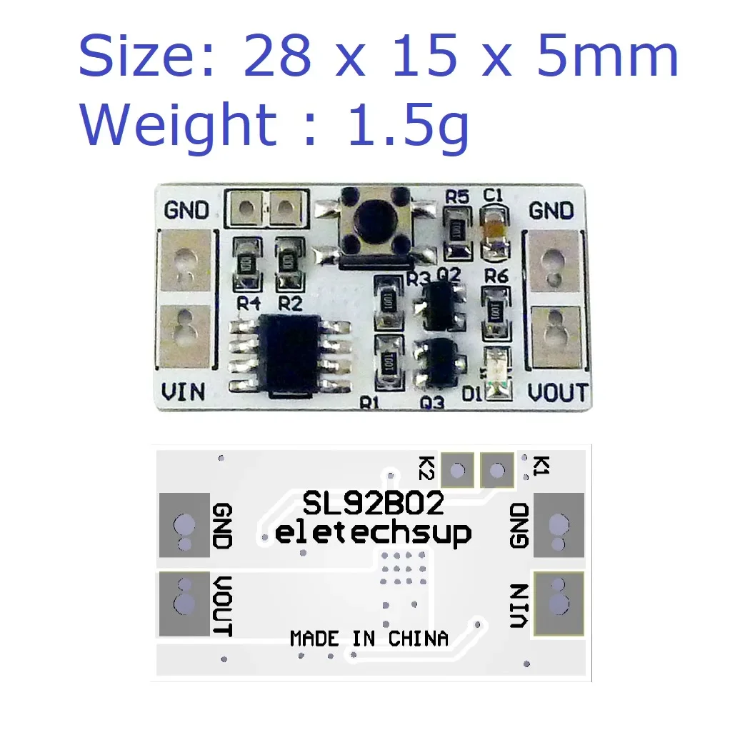 SL92B02 DC 3-20V 5000mA Bistable self-locking switch Module LED Driver Controller Relay touch Electronic Board
SL92B02 DC 3-20V 5000mA Bistable self-locking switch Module LED Driver Controller Relay touch Electronic Board