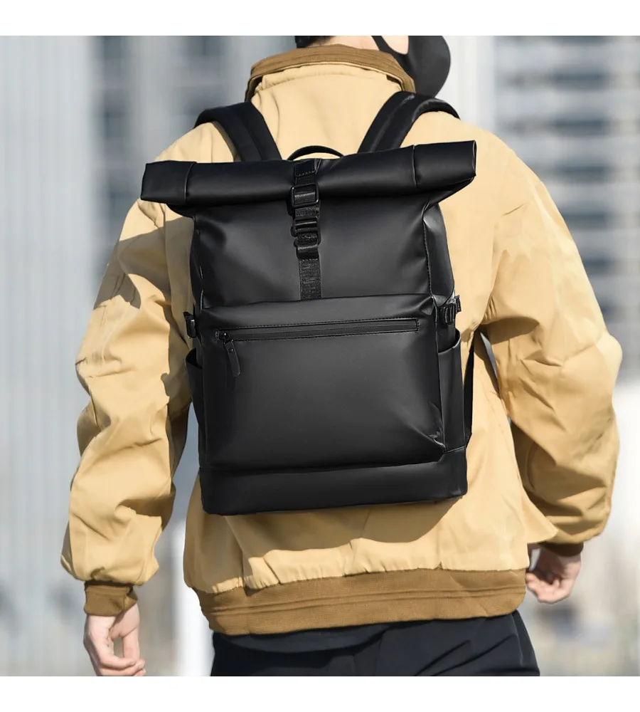 Trendy roll-top men's backpack waterproof wear-resistant casual computer bag for work travel and daily use
Trendy roll-top men's backpack waterproof wear-resistant casual computer bag for work travel and daily use
