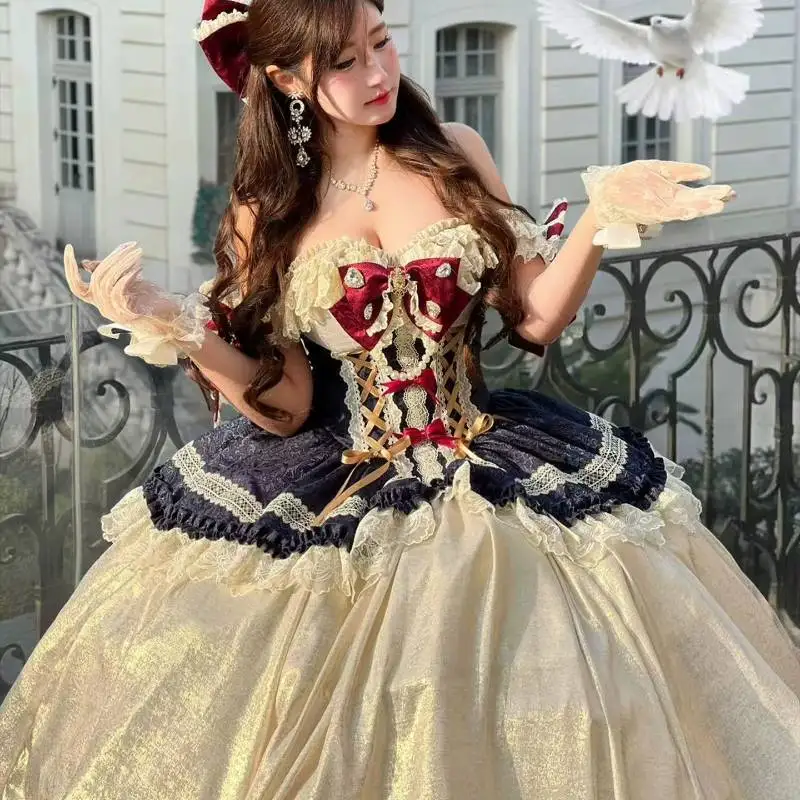 Diamond Honey Snow White Princess Lolita Dress Victorian Off Shoulder Corset Ball Gown with Lace Ruffles
Diamond Honey Snow White Princess Lolita Dress Victorian Off Shoulder Corset Ball Gown with Lace Ruffles