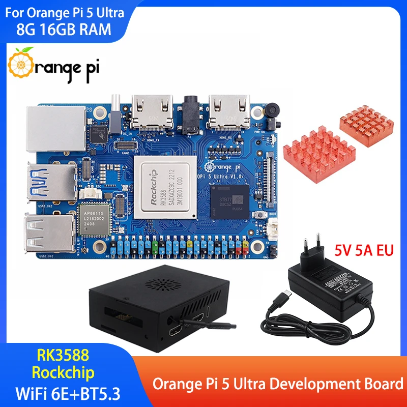 Orange Pi 5 Ultra 8G/16GB RAM RK3588 LPDDR5 Development Board Computer WiFi 6E+BT5.3 M2 Slot 2.5G LAN For Orange Pi 5 Ultra