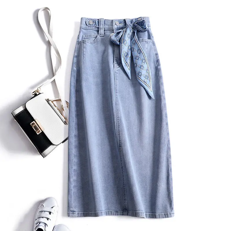 New Arrival Summer Women Casual Loose Split Design A-line Mid-calf Skirt Vintage Elastic Waist Cotton Denim Skirts P325
New Arrival Summer Women Casual Loose Split Design A-line Mid-calf Skirt Vintage Elastic Waist Cotton Denim Skirts P325