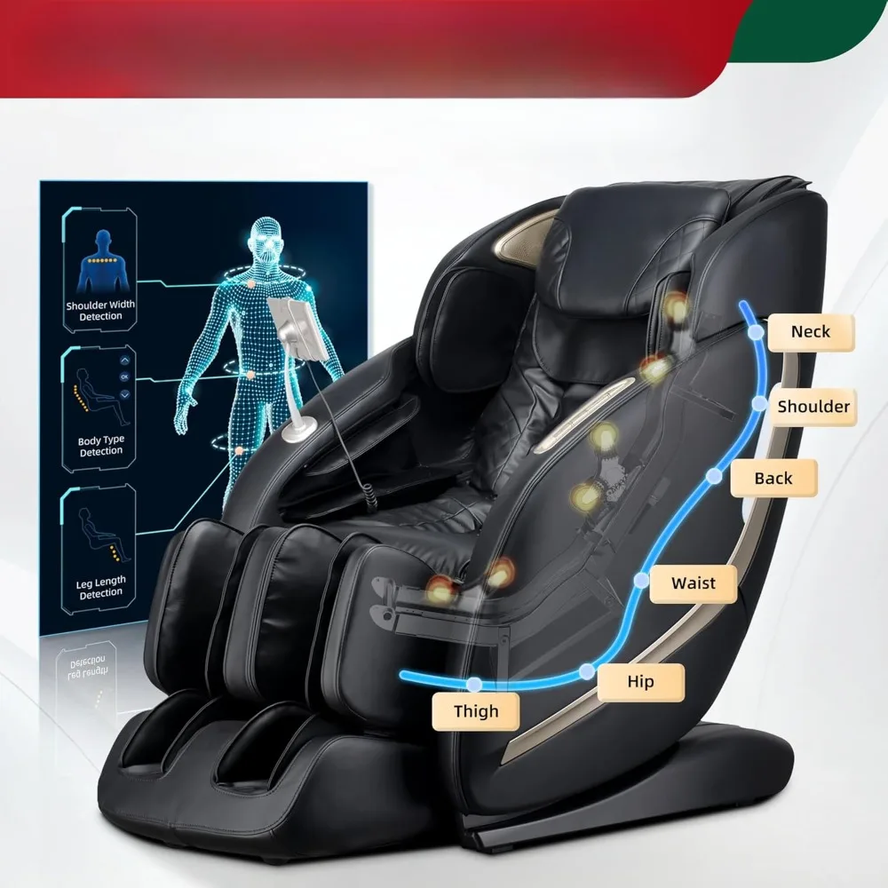 4D SL Track Zero Gravity Heat Massage Chair, APP, Electric Footrest, Touch Screen, Foot Roller, Body Scan Stretch Shiatsu
4D SL Track Zero Gravity Heat Massage Chair, APP, Electric Footrest, Touch Screen, Foot Roller, Body Scan Stretch Shiatsu