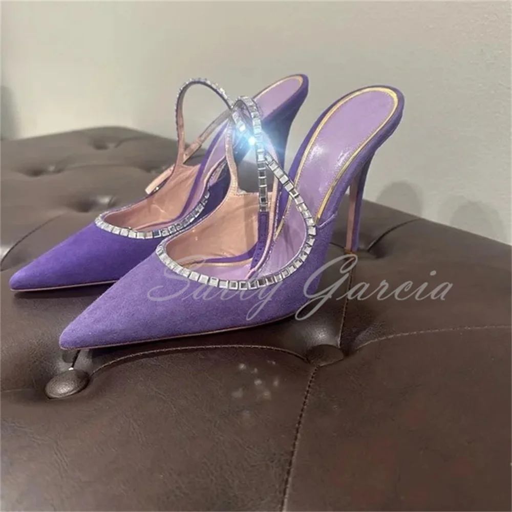 Purple Rhinestone Pointed Toe Thin High Heel Sandals Women Ankle Buckle Strap Slingback Stiletto Heel Banquet Party Pumps
Purple Rhinestone Pointed Toe Thin High Heel Sandals Women Ankle Buckle Strap Slingback Stiletto Heel Banquet Party Pumps