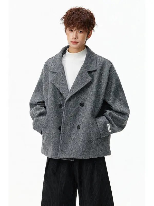 Корейское шерстяное пальто, мужское зимнее ретро-костюм с воротником, модная брендовая твидовая ветровка с двойными пуговицами для пар
Корейское шерстяное пальто, мужское зимнее ретро-костюм с воротником, модная брендовая твидовая ветровка с двойными пуговицами для пар