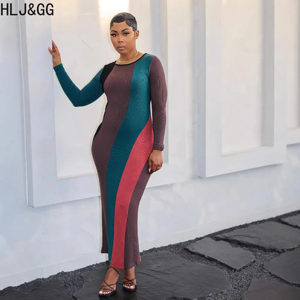 HLJ&GG Fashion Stripe Print Bodycon Long Dresses Women Round Neck Long Sleeve Slim Vestidos Autumn New Patchwork Clothing 2024
HLJ&GG Fashion Stripe Print Bodycon Long Dresses Women Round Neck Long Sleeve Slim Vestidos Autumn New Patchwork Clothing 2024