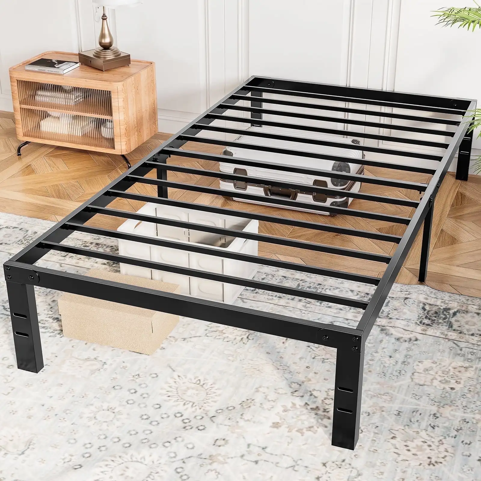 14" Twin Bed Frame, Heavy Duty Metal Bed Frame with Underbed Storage for Bedroom, No Box Spring Required
14" Twin Bed Frame, Heavy Duty Metal Bed Frame with Underbed Storage for Bedroom, No Box Spring Required
