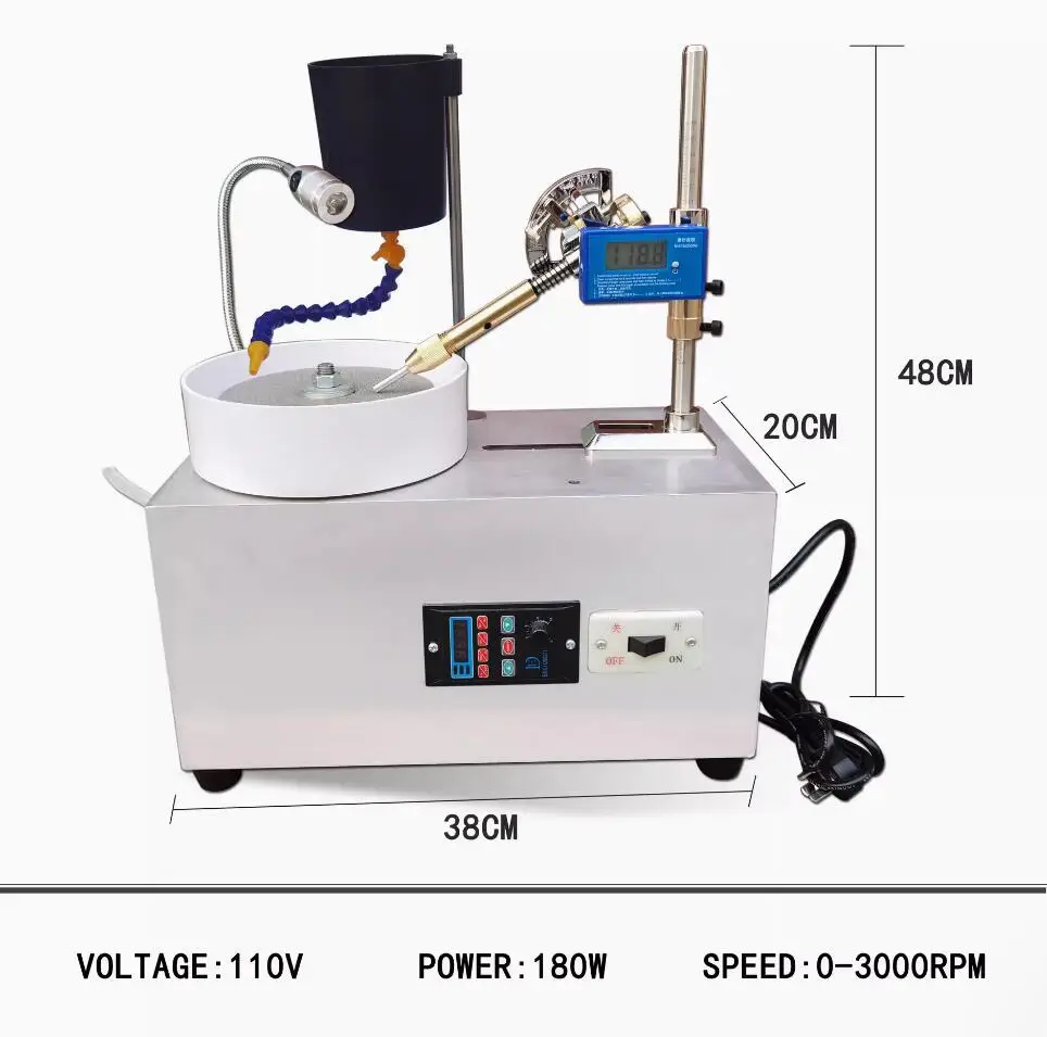 Gemstone Grinding Faceting Machine Faceted Jewelry Polishing tool Polisher Flat Grinder Lapidary Jade Carving Water Circulating
Gemstone Grinding Faceting Machine Faceted Jewelry Polishing tool Polisher Flat Grinder Lapidary Jade Carving Water Circulating