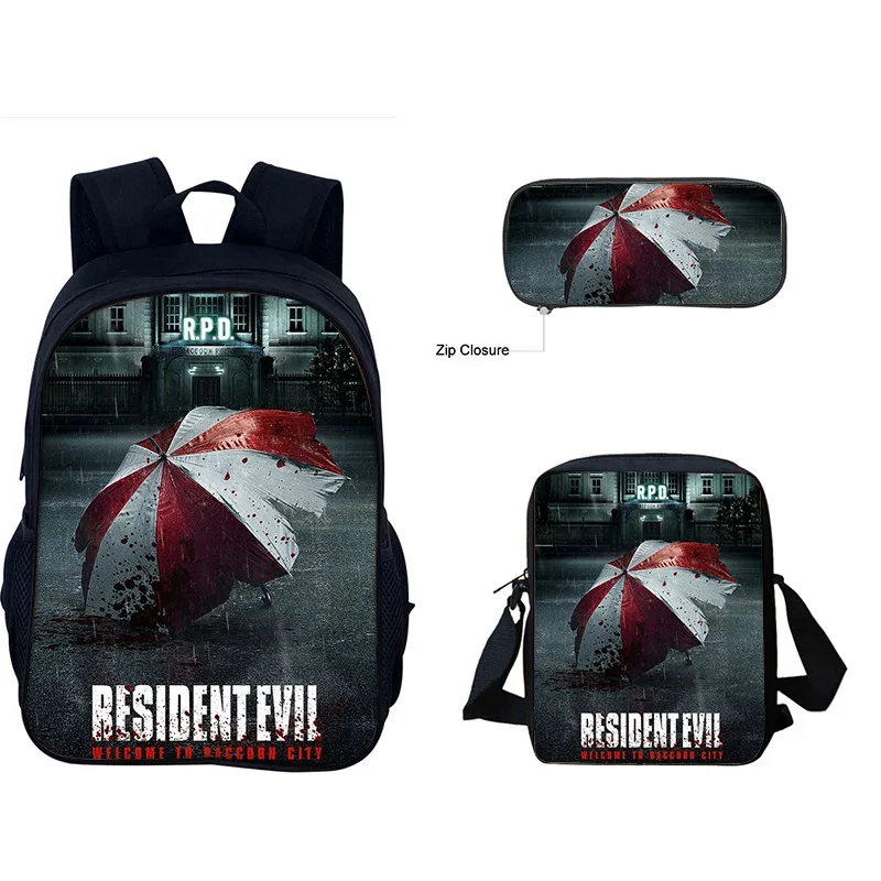 Hot New 3Pcs Residents Evils Backpack Set Games Pen Bags Bookbag Sets with Lunch Box for Students Daypack
Hot New 3Pcs Residents Evils Backpack Set Games Pen Bags Bookbag Sets with Lunch Box for Students Daypack
