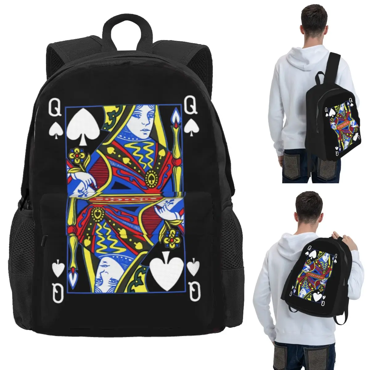 Queen Of Spades Poker Shirt Group Halloween Costume Deck Of Cards Student Backpack School Bag Daypack Bookbag Shoulder Bags
Queen Of Spades Poker Shirt Group Halloween Costume Deck Of Cards Student Backpack School Bag Daypack Bookbag Shoulder Bags